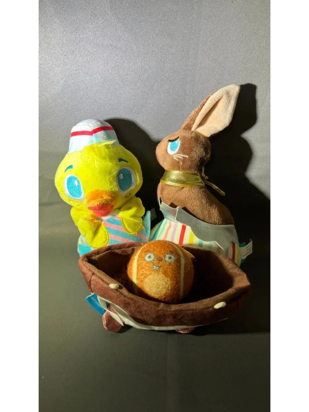 Bark Box Dog Toys Bundle - Duck Bunny & Squirrel Ball Plush Set